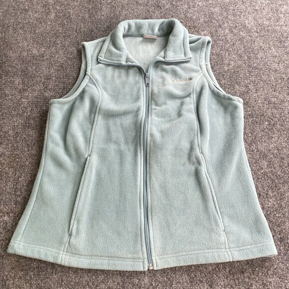 Columbia Jackets & Blazers - Columbia Vest Womens L Blue Full Zip Fleece Jacket Casual Preppy Hiking Outdoors